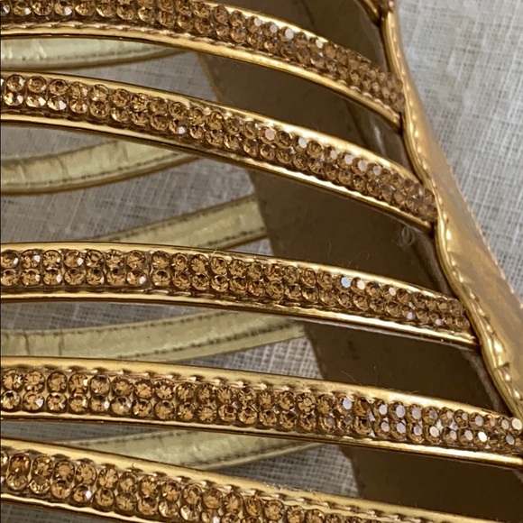 FSJ Gold Cage Stiletto’s with Gold Crystals - Picture 8 of 14